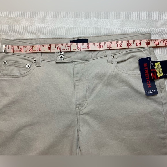 Nautical Jeans Khaki Cropped Pants 5-Pocket NWT Sz 6  Double Button Waist - Picture 5 of 13